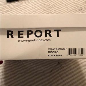 Report rocko black shimmer heel